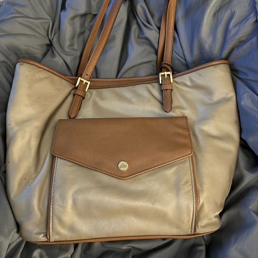 MICHAEL Michael Kors Brown Tote Bag with Leather Accents
